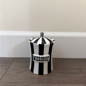 Jonathan Adler Black and White Striped Jar microdose